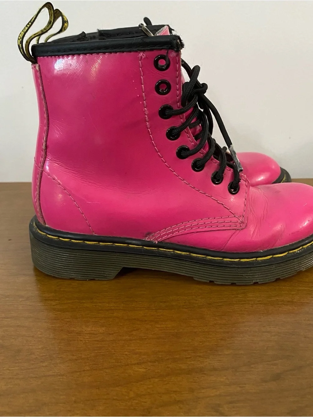 Dr. Martens Bright Pink Lace-Up Kids Combat Boots
